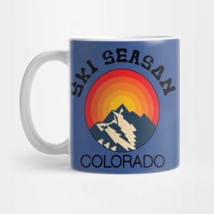 Ski Season, Colorado, Colorado Lifestyle, Skiing, Snowboarding, Ski Mountains, Retro Skiing Mountain Mug